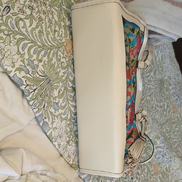 NWOT Patricia Nash Gianella Leather and Mesh Tote Bag-Seashell Latte - Picture 8 of 13